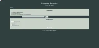 miniature passwordGenerator web page